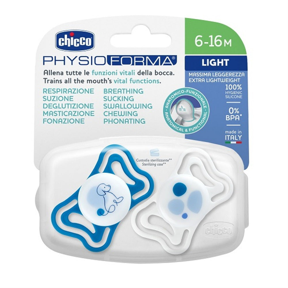 chicco chicco succhietto light blu silicone 6 16m 2 pezzi chicco ean 8058664186037