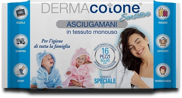 da ma distribuzione dermacotone sensitive asciugamani speciale 80x40 cm 16 pezzi ean 8052283171245