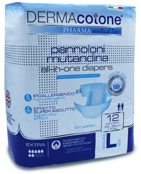 da ma distribuzione pannolone mutandina per incontinenza dermacotone l 12 pezzi dermacotone ean 8052283170934
