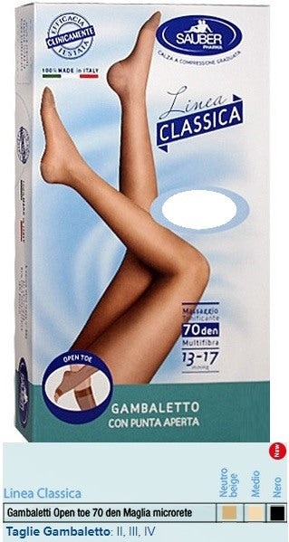 desa pharma sauber gambaletto open toe maglia microrete 70 den colore neutro beige taglia 4 linea classica sauber ean 8005520000839