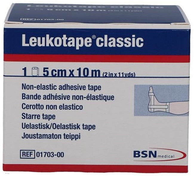 essity italy leukotape benda anelastica per bendaggi funzionali 5x100 cm leukotape ean 4042809034356