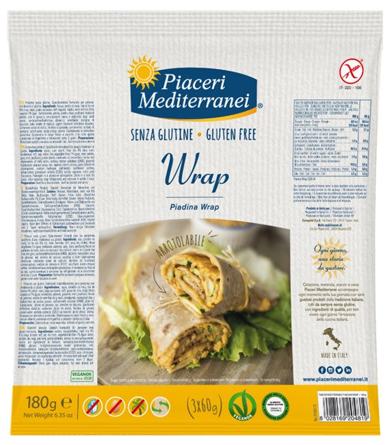 eurospital piaceri mediterranei piadina wrap 180 g piaceri meditteranei ean 8028169204819