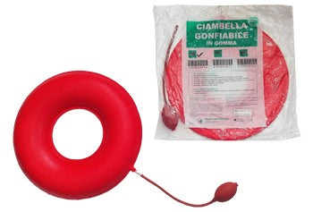 farvisan ciambella gonfiabile per invalidi in gomma rossa team deluxe con pompa 40cm diametro farvisan