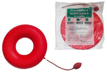 farvisan ciambella gonfiabile per invalidi in gomma rossa team deluxe con pompa 43cm diametro farvisan