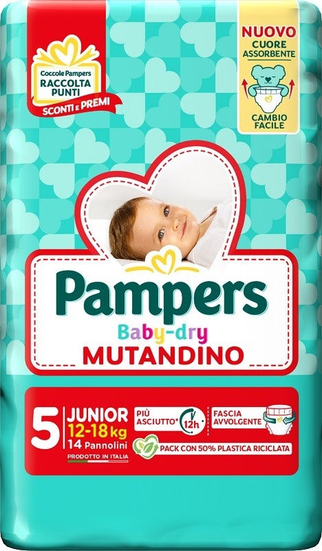 fater babycare pampers baby dry pannolino mutandina junior small pack 14 pezzi pampers ean 8001480307452