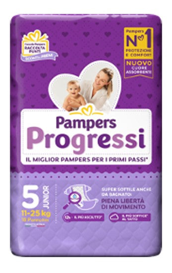 fater babycare pampers progressi junior 18 pezzi pampers ean 8001480307070