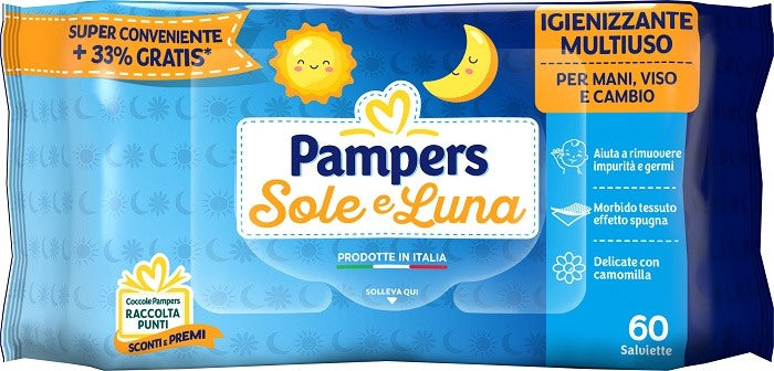 fater spa pampers wipes sole luna effetto spugna 60 salviette pampers ean 8001480083738