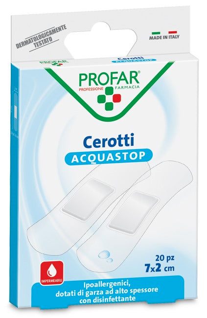 federfarma co cerotto acquastop medi 7x2 cm profa 20 pezzi profar