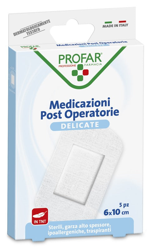 federfarma co medicazione post operatoria sterile garza antiaderente 6x10 cm 5 pezzi profar profar