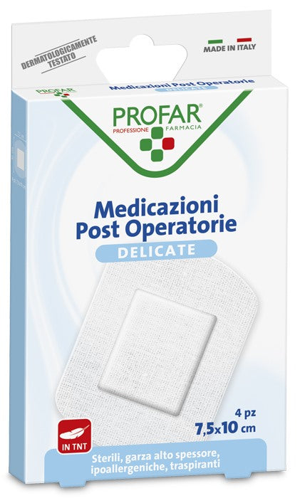 federfarma co medicazione post operatoria sterile garza antiaderente 75x10 cm 4 pezzi profar profar