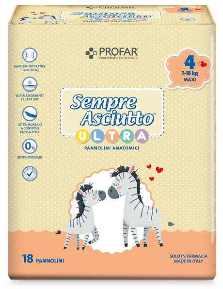 federfarma co pannolini profar sempre asciutto ultra maxi 718 kg 18 pezzi profar