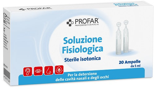 federfarma co soluzione fisiologica sterile isotonica profar 20 ampolle da 5 ml profar