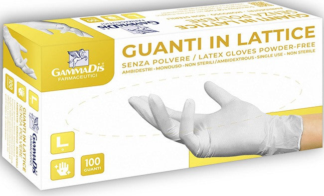 gammadis farmaceutici guanti lattice senza polvere small 100 pezzi gammadis ean 8053470800122