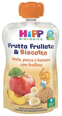 hipp italia hipp bio frutta frullata biscotto mela pesca banana frollino 90 g hipp ean 4062300412804