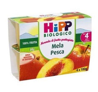 hipp italia hipp bio frutta grattuggiata mela pesca 4x100 g hipp ean 4062300018006