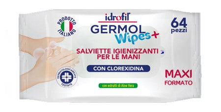 idrofil germolwipes salviettine igienizzanti mani 64 pezzi ean 8020255040141