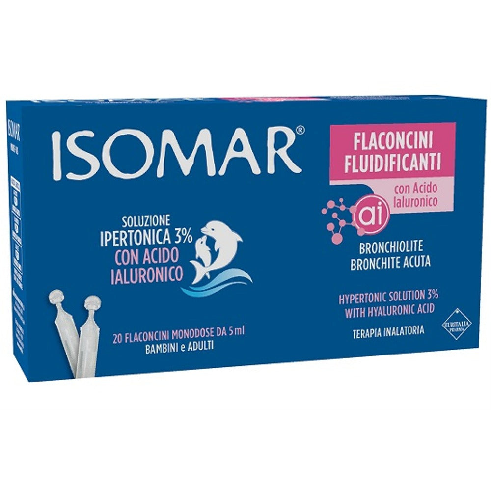isomar isomar flaconcini fluidificanti soluzione ipertonica 30acido ialuronico 20 flaconcini da 5 ml isomar ean 8017045017360