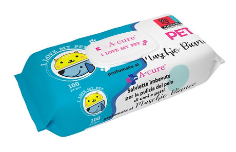 lc consulting acure i love my pet salviette pop up muschio bianco 100 pezzi ricarica ean 8054521802065