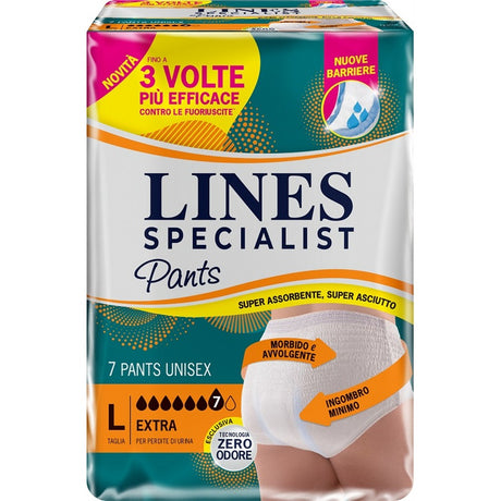 lines pannolone per incontinenza lines specialist pants extra unisex l 7 pezzi lines ean 8001480507050
