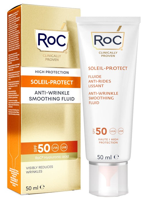 luxury lab cosmetics roc fluido solare viso spf 50 anti rughe levigante 50 ml roc ean 1210000800077