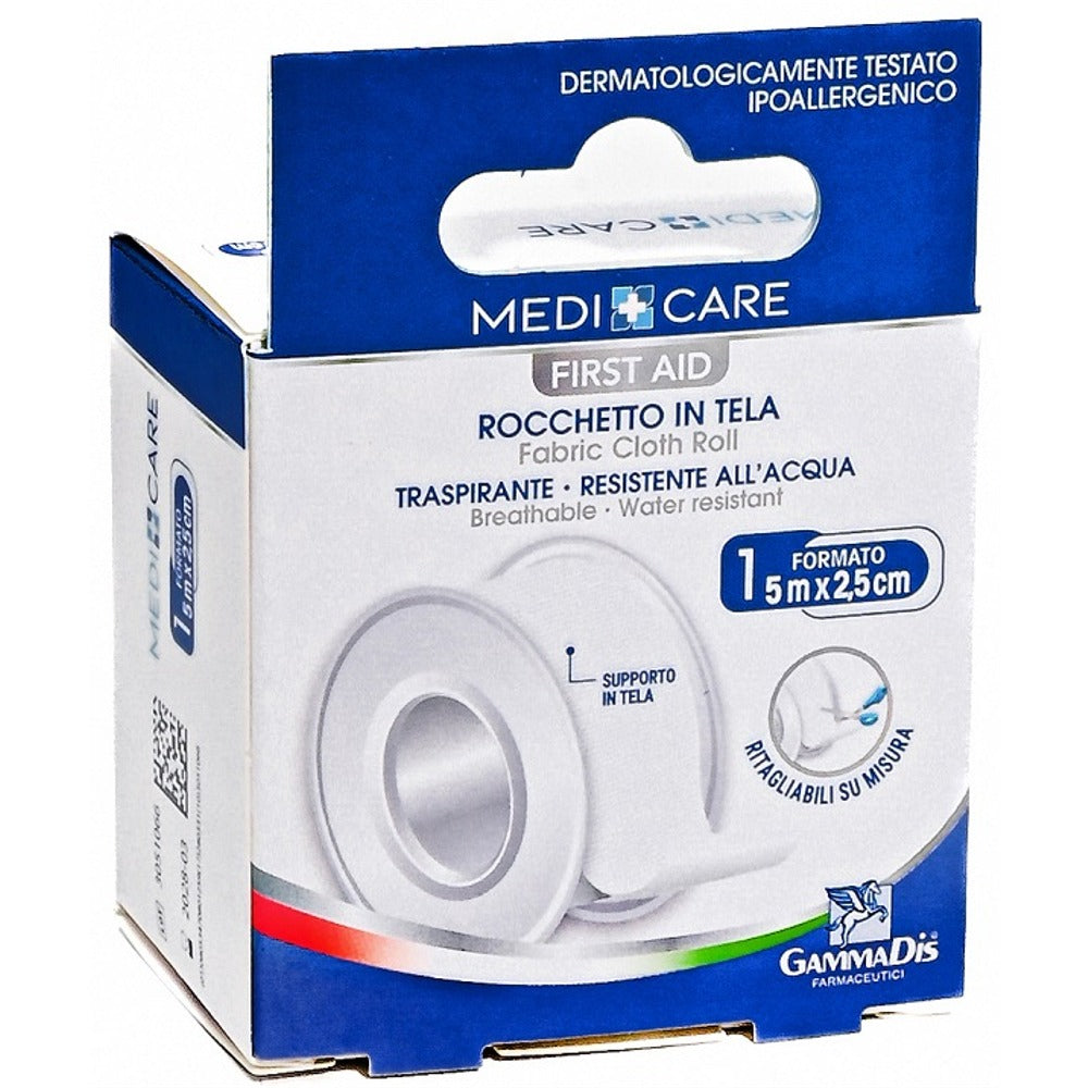 medicare cerotto in rocchetto medicare tela bianco plus 500x25 cm medicare ean 8053470801259