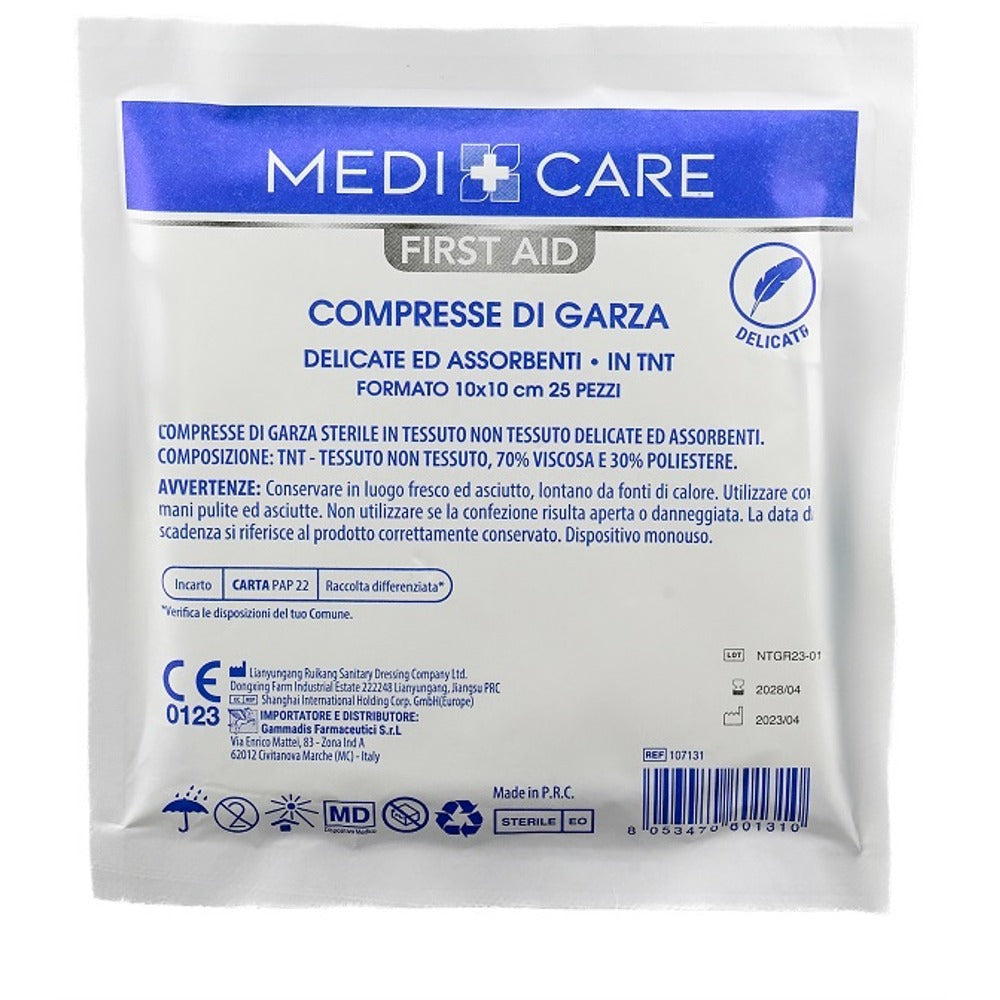 medicare garza medicare tnt 10x10 cm 25 pezzi medicare ean 8053470801310