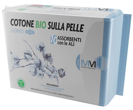 munus international munus medical assorbente giorno con ali cotone bio sulla pelle 245 mm 10 pezzi munus ean 8056364167448