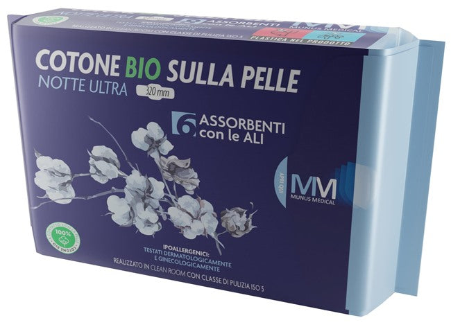 munus international munus medical assorbente notte ultra con ali cotone bio sulla pelle 320 mm 6 pezzi munus ean 8056364167462
