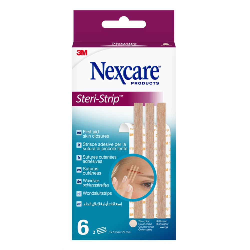 nexcare striscia adesiva sutura piccole ferite nexcare steri strip carne 6x75 mm 6 pezzi nexcare ean 4064035096410