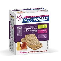 nutrition sante italia pesoforma sandwich prosciuttoformaggio 4 pasti 8 pezzi x 25 g pesoforma ean 3175681077287