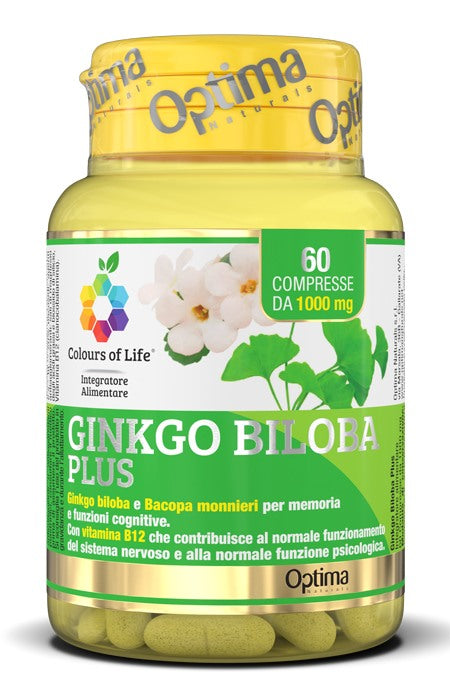 optima naturals colorus of life ginkgo biloba plus 60 compresse 1000 mg colours of life ean 8052432434948
