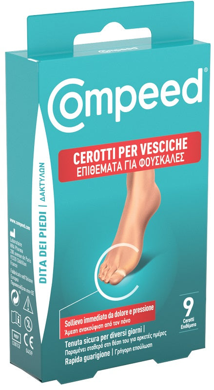 perrigo italia compeed cerotto vesciche dita dei piedi 9 pezzi carton compeed ean 3663555004076