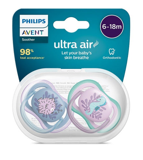 philips avent ultra air ciuccio ortodontico 6 18 mesi pesce pallacavalluccio marino 2 pezzi ean 8720689012720