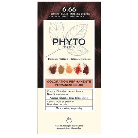 phyto color kit phytocolor 666 castano intenso rosso ciliegia 1 latte rivelatore 50 ml 1 crema colorante 50 ml 1 maschera prolunga colore 10 ml 1 paio di guanti phyto ean 3701436934729