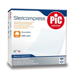 pikdare garza compressa idrofila pic 10x10cm 4 strati 2 buste 25 pezzi fustella pic ean 8058090048251