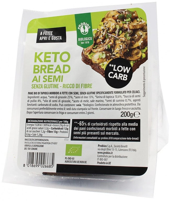 probios societa benefit probios keto bread con semi senza glutine 200 g probios ean 8018699026685