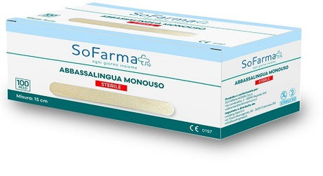 sofarmapiu abbassalingua monouso in legno sterile 100 pezzi sofarmapiu sofarmapiu ean 6973069983079