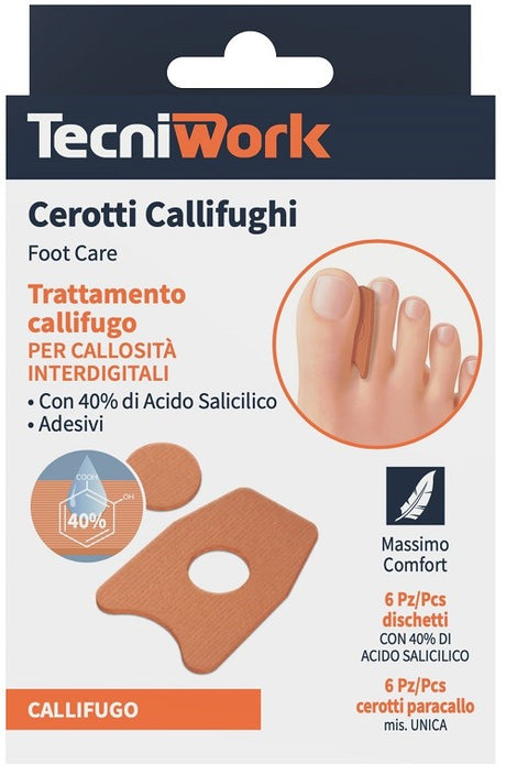 tecniwork cerotto callifugo interdigitale 6 pezzi 6 dischetti tecniwork ean 8023568279598