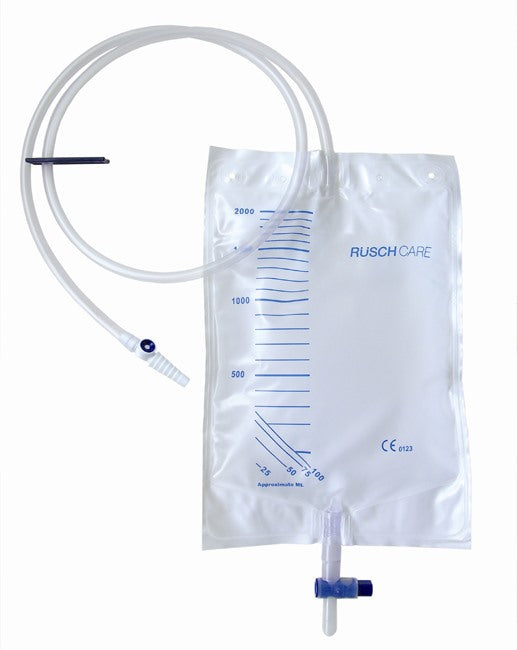 teleflex medical sacca di drenaggio letto per incontinenza 2000ml in pvc con valvola di non ritorno e scarico sterile con tubo di raccordo 120cm 1 pezzo riutilizzabile teleflex medical