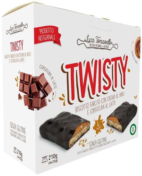 tomasello luca twisty biscotto con crema mou rb senza glutine 210 g ean 8055060380397