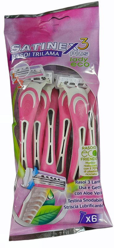 uragme srl satinex3 mystique lady rasoio 6 pezzi ean 8002185053781