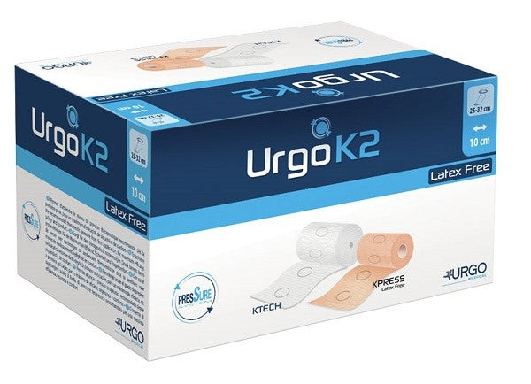 urgo medical italia bendaggio urgok2 latex free kit bendaggio t2 caviglia 25 32 2 pezzi 10 cm urgo ean 3546890029556
