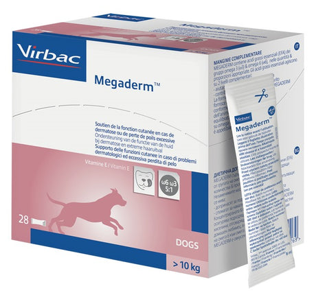 virbac megaderm supplemento cani superiori a 10 kg scatola da 28 sacchetti monodose 4 ml virbac ean 3597133039269